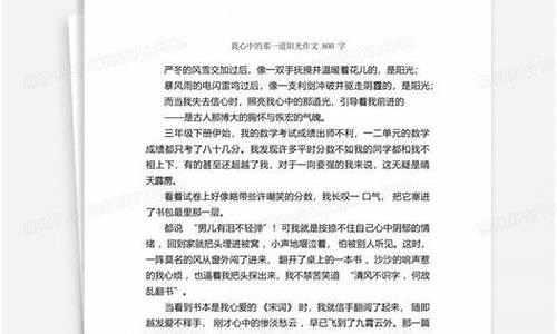 我心中的那一道阳光_我心中的那一道阳光作文600字